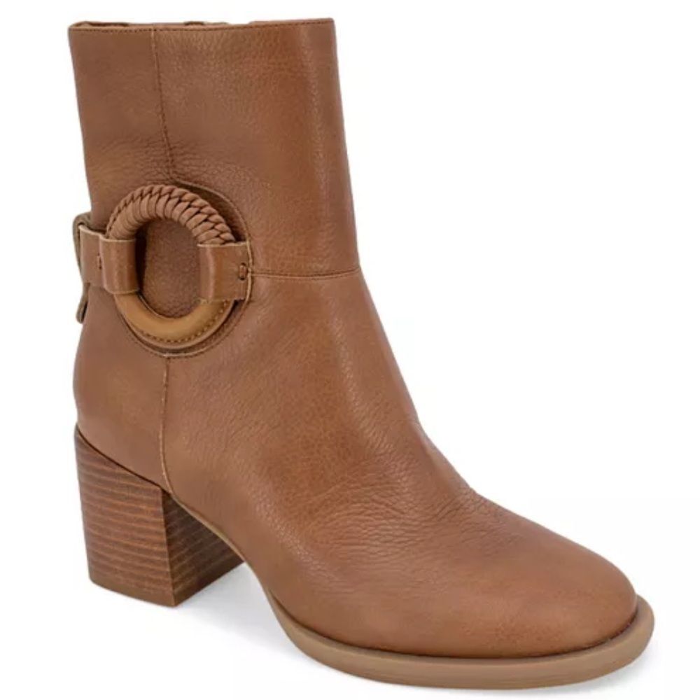 Gentle Souls by Kenneth Cole Holi Block Heel Bootie Leather Ankle Women Size 9